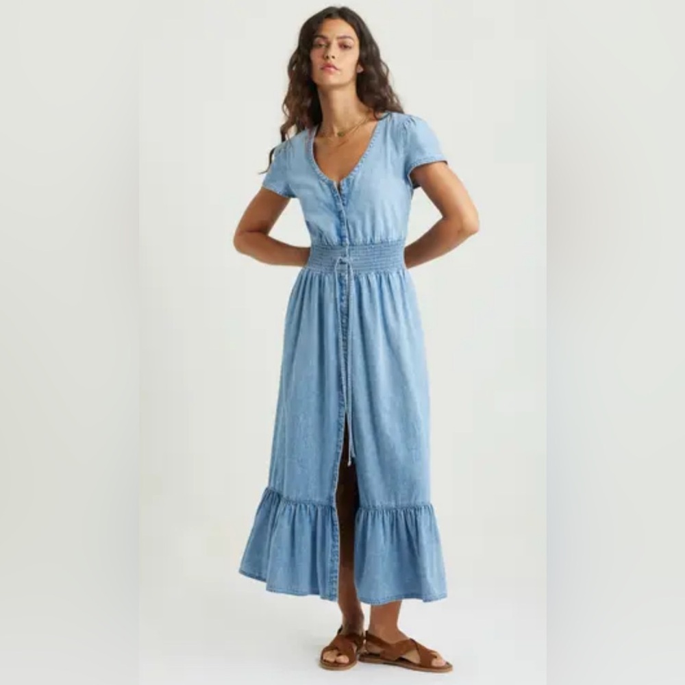 Treasure & Bond Denim Blue Maxi Dress